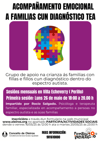 Imaxe ACOMPAÑAMENTO EMOCIONAL A FAMILIAS CUN DIAGNÓSTICO TEA