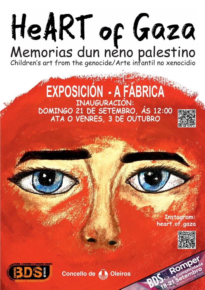 Imagen Inauguración da expo HeART of Gaza: a visión artística das crianzas palestinas sobre o xenocidio