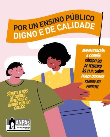 Imagen Manifestación polo ensino público, digno e de calidade