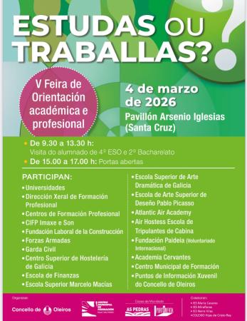 Imaxe O mércores 4 de marzo celebrarase a V Feira de Orientación académica e...