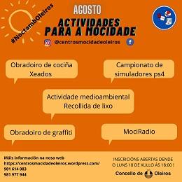 Imagen Aberto o prazo de inscrición para as actividades das Casas da mocidade de agosto