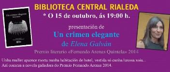 Imaxe 15 de outubro: Presentación literaria na Biblioteca Central Rialeda