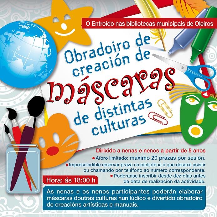 Imagen Todas as bibliotecas municipais acollerán un obradoiro de máscaras polo Entroido