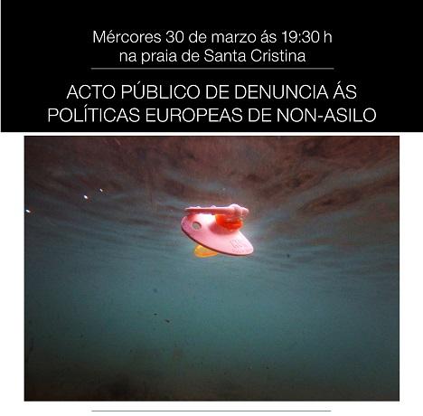 Imagen O mércores descubrirase unha foto-escultura na praia de Santa Cristina para apoiar ás persoas refuxiadas