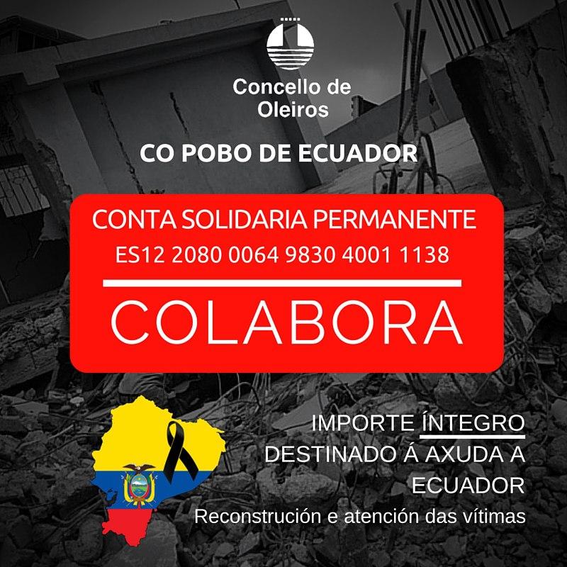 Imagen A conta solidaria do Concello de Oleiros recadará fondos para o terremoto de Ecuador