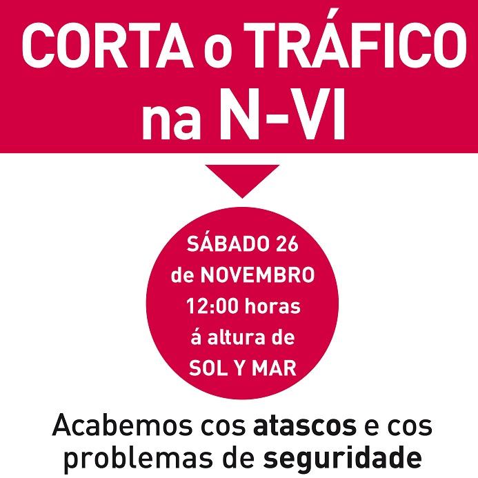 Imagen O sábado cortarase o tráfico da N-VI ás 12:00 horas á altura do Sol y Mar