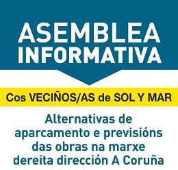 Imagen O luns celébrase a asemblea cos veciños e veciñas da marxe dereita de Sol y Mar, dirección A Coruña