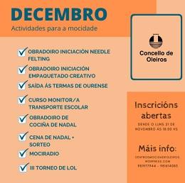 Imagen As casas da mocidade acollen numerosas actividades no mes de decembro