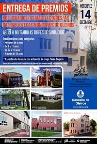 Imagen 14 decembro 2022: Entrega de premios ás/aos usuarias/os máis lectoras/es das Bibliotecas Municipais de Oleiros