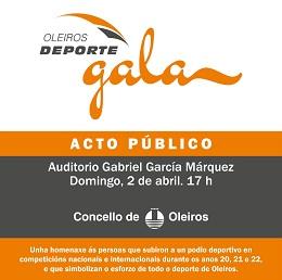 Imagen O domingo celébrase a Gala do Deporte de Oleiros no auditorio Gabriel García Márquez