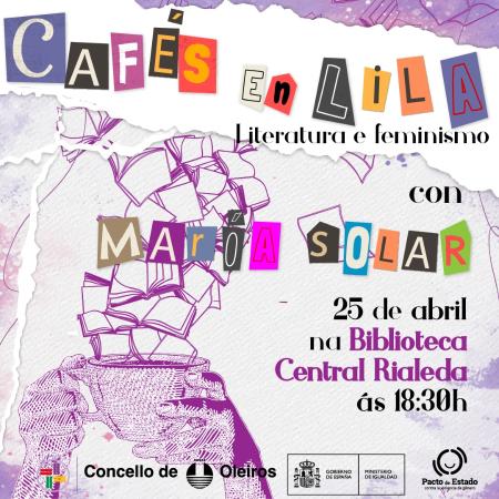 Imaxe 25 de abril en Rialeda: Encontro literario con María Solar (Cafés en lila)